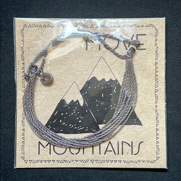 NWT Faith Move Mountains Spiritual Grey Multi String Charmed  Slider Bracelet - Picture 2 of 5